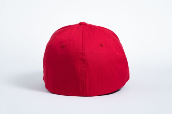 Style _ C813 Port Authority® Flexfit® Cotton Twill Cap SOLID RED – WHITE BLUE TEXT (3)